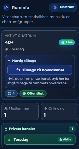 Ny Opdatering - Privat Kanal/Tilbage til hovedkanal